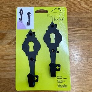NWOT 2-pack Wall Hooks - black metal and comes with screws